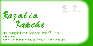 rozalia kapche business card